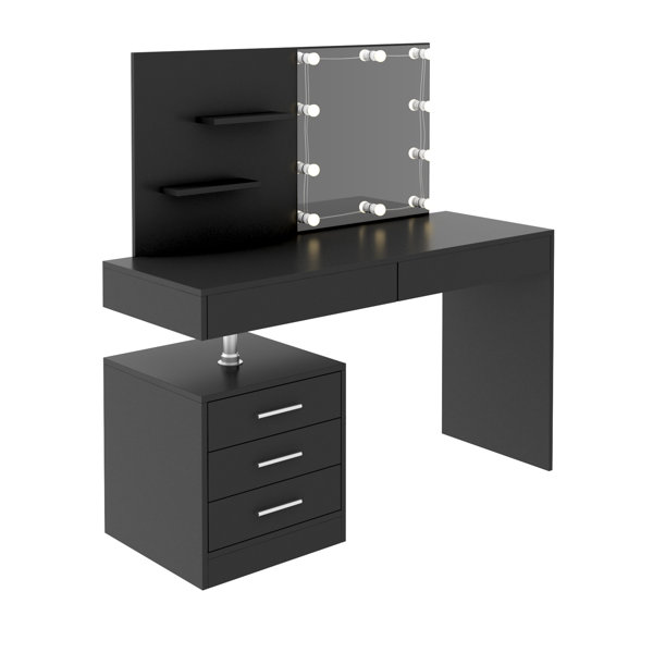 Latitude Run® Michelle Black Makeup Table Wayfair